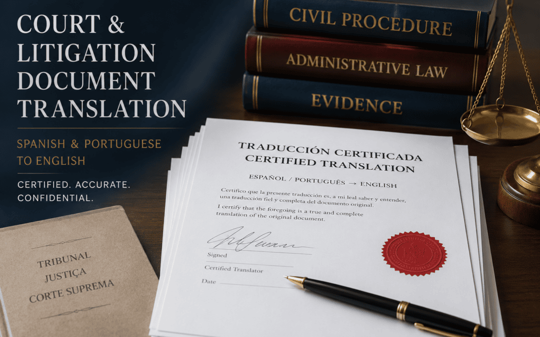 Translating Court and Litigation Documents from Spanish or Portuguese: What You Need to Know